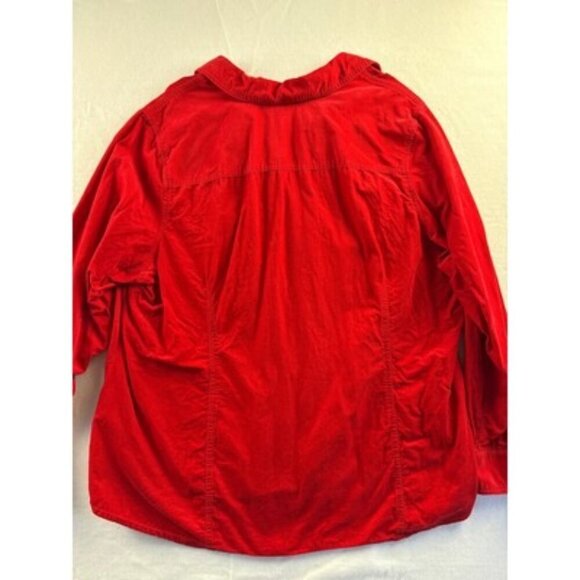Charter Club Red Corduroy Button-Up Shirt 3X Made In China 100% Cotton - Picture 4 of 4